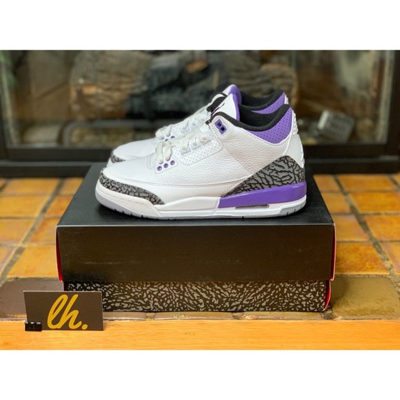 Youth 5y Air Jordan 3 Retro “Dark Iris” Athletic Basketball Sneakers DM0967-105